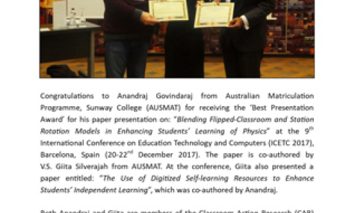 Congratulations to Anandraj Govindaraj