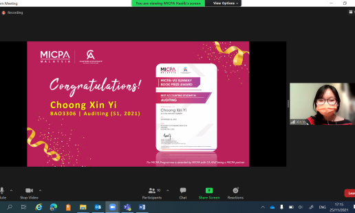 MICPA Awards Book Prize to Top VU Accounting Students